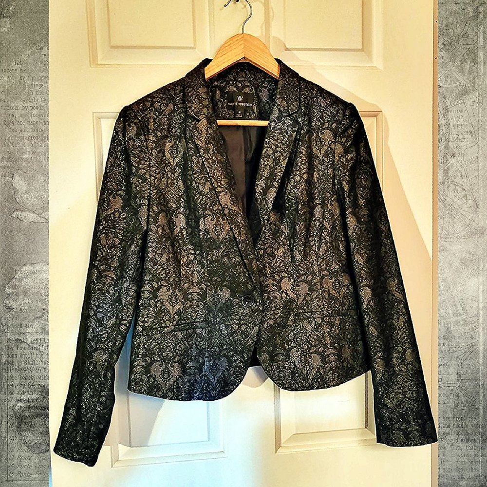 Black and Grey Worthington Jacket with Metallic Thread